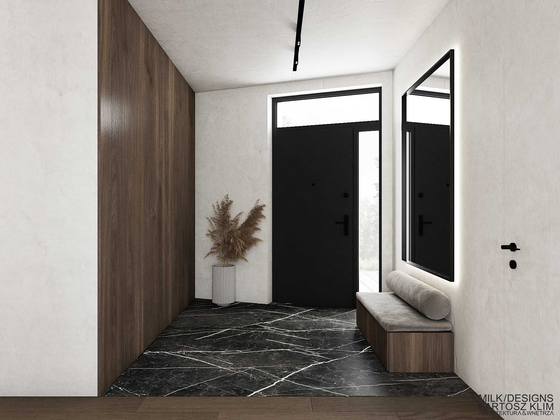 Projekt wnętrza nowoczesnego domu w stylu boho japandi