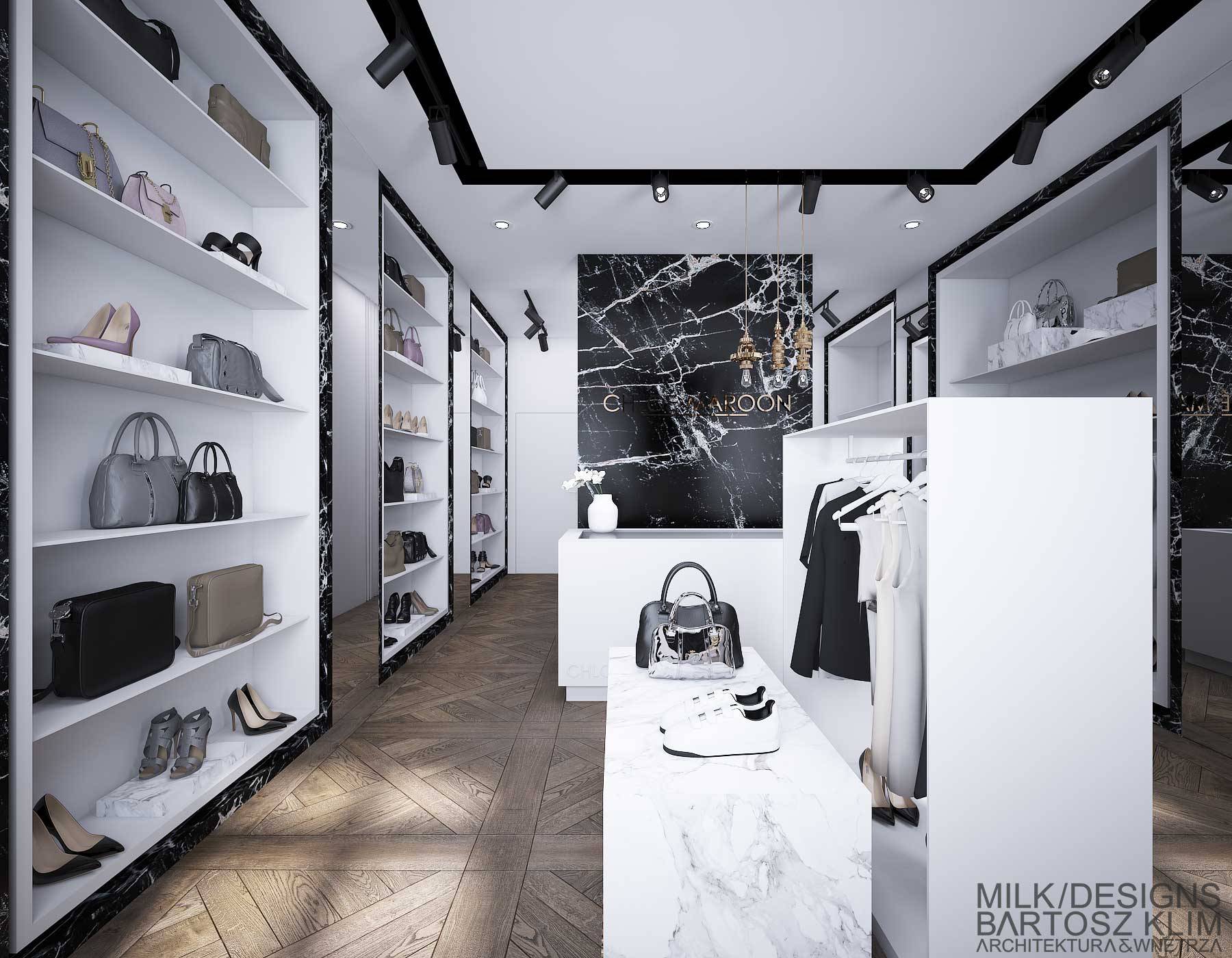 milk designs bartosz klim projektowanie architektura wnętrz wnetrz milek lodz łódź warszawa projekt architektoniczny architekt butik glamour nowoczesny minimalizm 