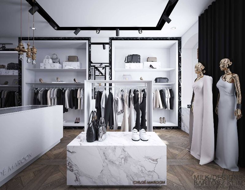 milk designs bartosz klim projektowanie architektura wnętrz wnetrz milek lodz łódź warszawa projekt architektoniczny architekt butik glamour nowoczesny minimalizm 